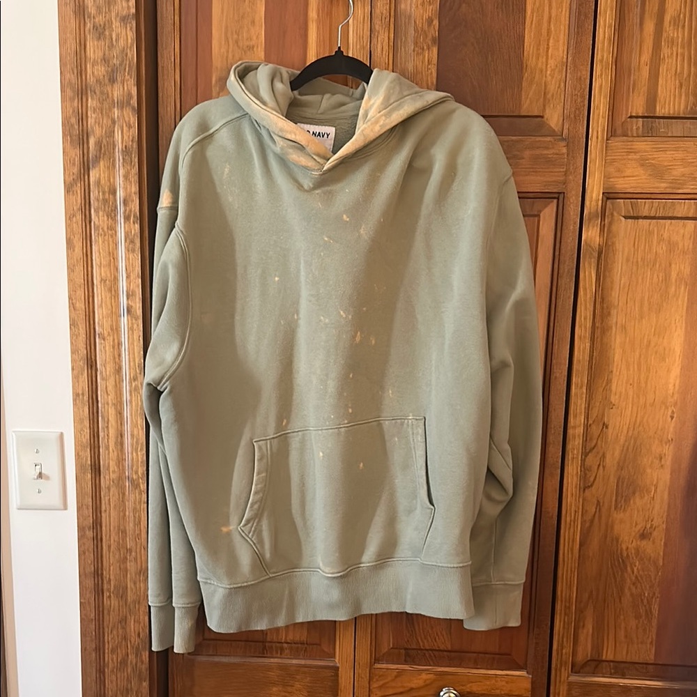 Green Hoodie with Tan Accents
